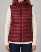 Women's Padded Gilet | Lightweight Stand Collar Zip Up Quilted Vest