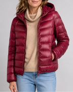 Women's Puffer Jacket | Hooded Lightweight Quilted Zip Up Coat