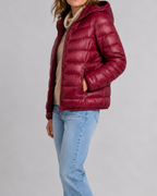 Women's Puffer Jacket | Hooded Lightweight Quilted Zip Up Coat