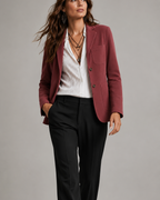 Women's Suede Look Jacket | Notch Lapel Patch Pocket Tailored Blazer