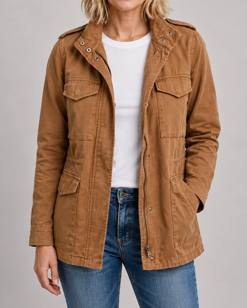Women's Lightweight Zip Up Utility Jacket