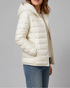 Women's Puffer Jacket | Hooded Lightweight Quilted Zip Up Coat
