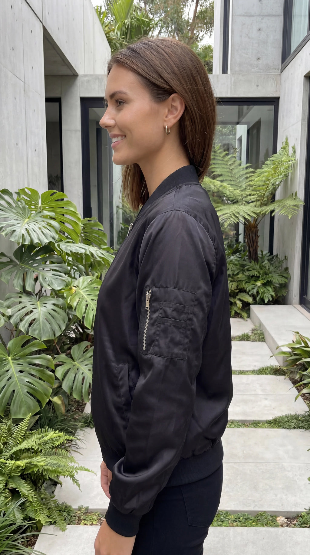 Women’s Lightweight Zip Front Bomber Jacket