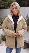 Women's Hooded Sherpa-Lined Padded Jacket