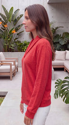 Women's Shawl Collar Long Sleeve V Neck Knit Jumper