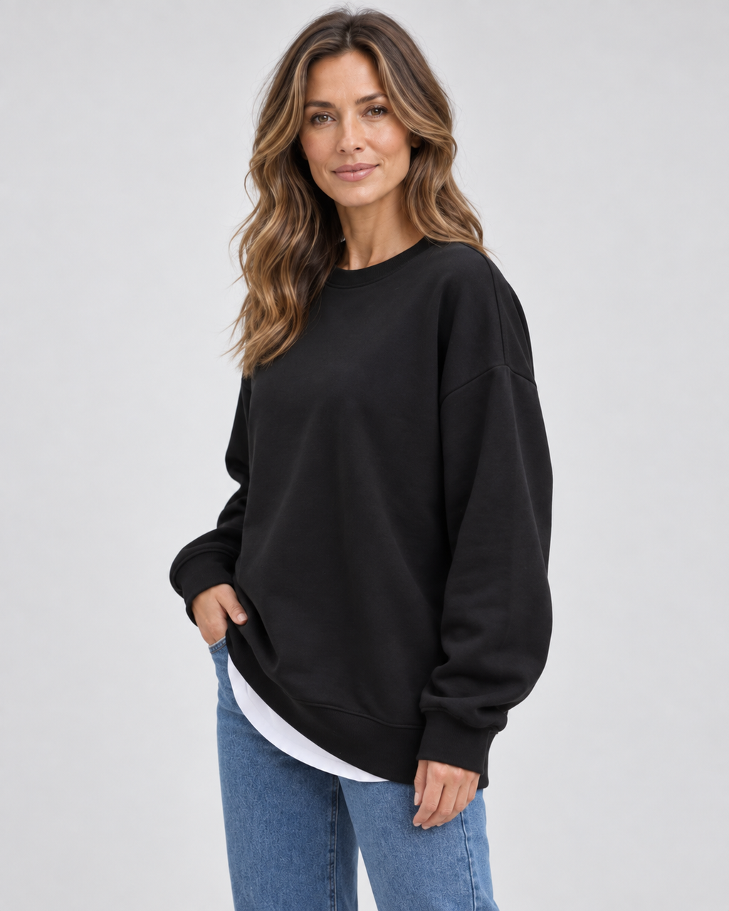 Women's Oversized Crewneck Sweatshirt Pullover