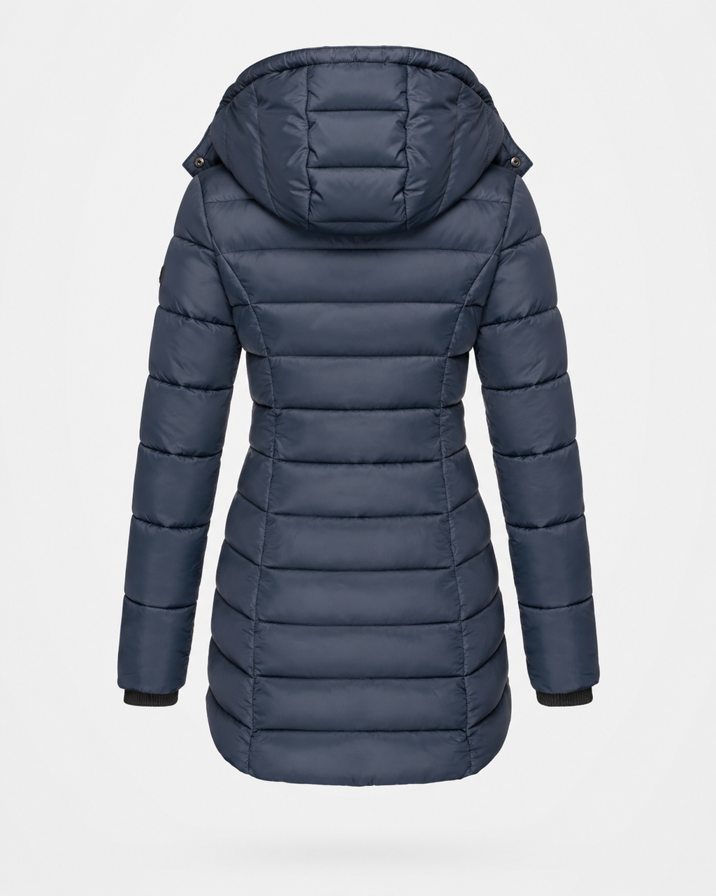 Women's Puffer Coat with Detachable Hood and Zip Front