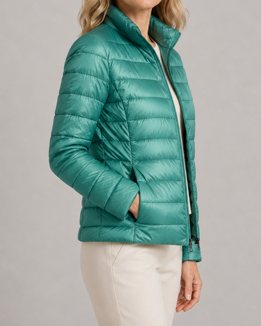 Women's Lightweight Quilted Jacket | Padded Zip Up Puffer Coat