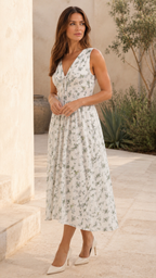 Women's Midi Dress | Plunge V Neck Twist Front Party Summer Dress
