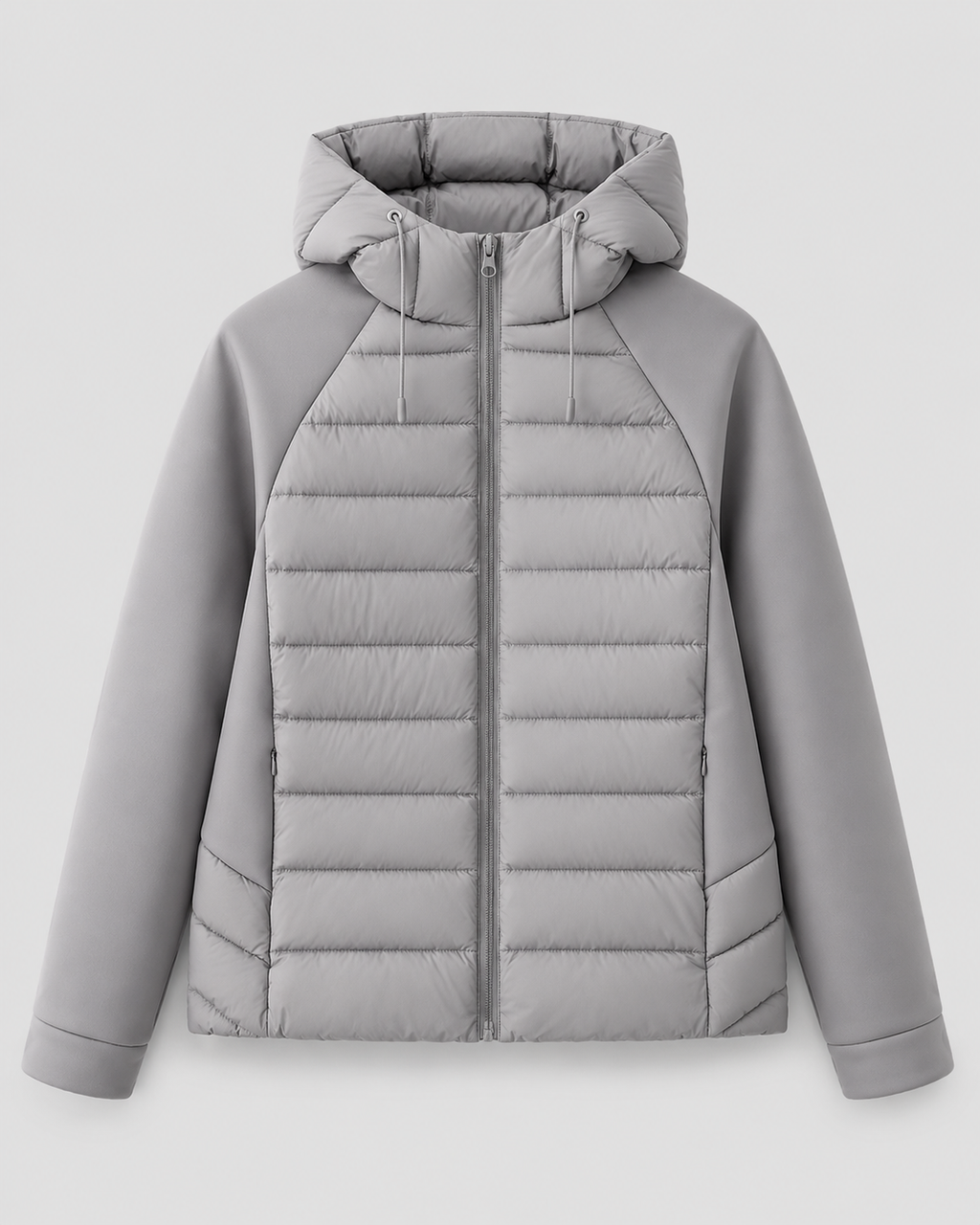 Women's Hooded Quilted Puffer Jacket with Zip Front