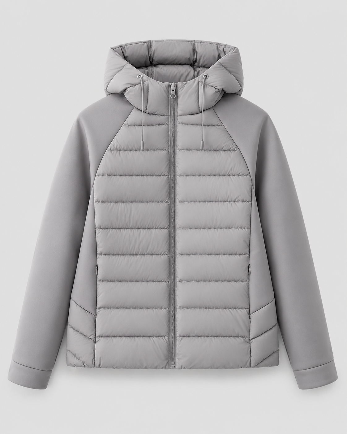 Women's Hooded Quilted Puffer Jacket with Zip Front