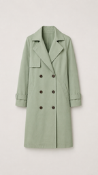 Women's Double-Breasted Long Trench Coat