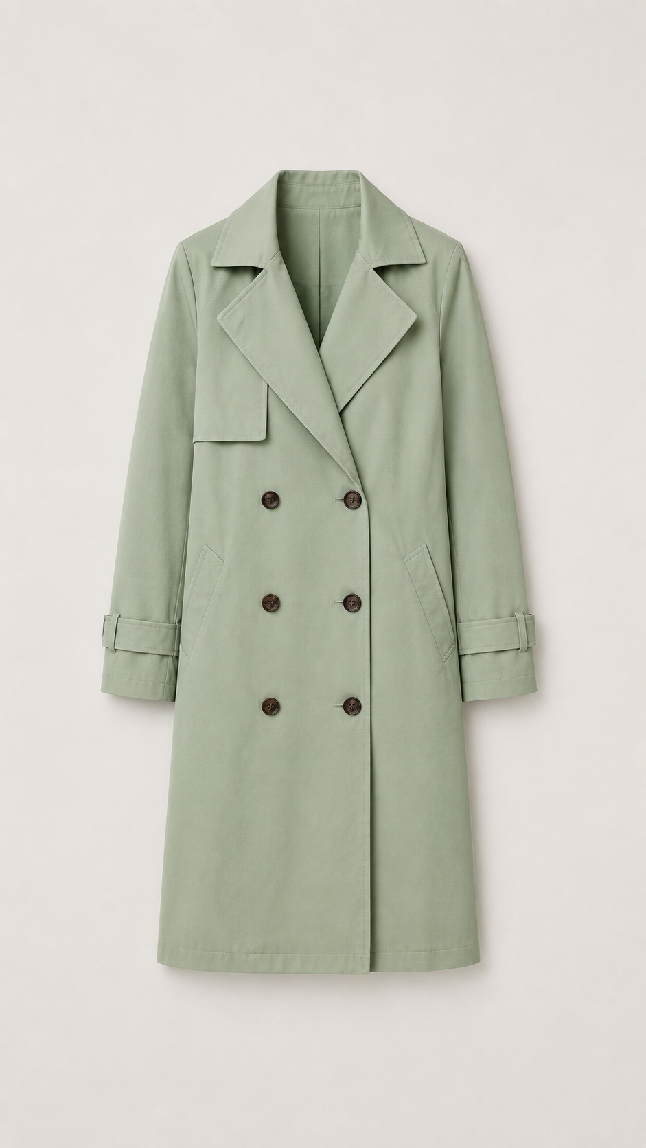 Women's Double-Breasted Long Trench Coat