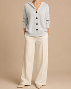Women's Hooded Cardigan | Button Up V Neck Soft Knit Sweater