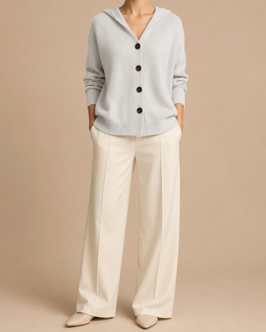 Women's Hooded Cardigan | Button Up V Neck Soft Knit Sweater