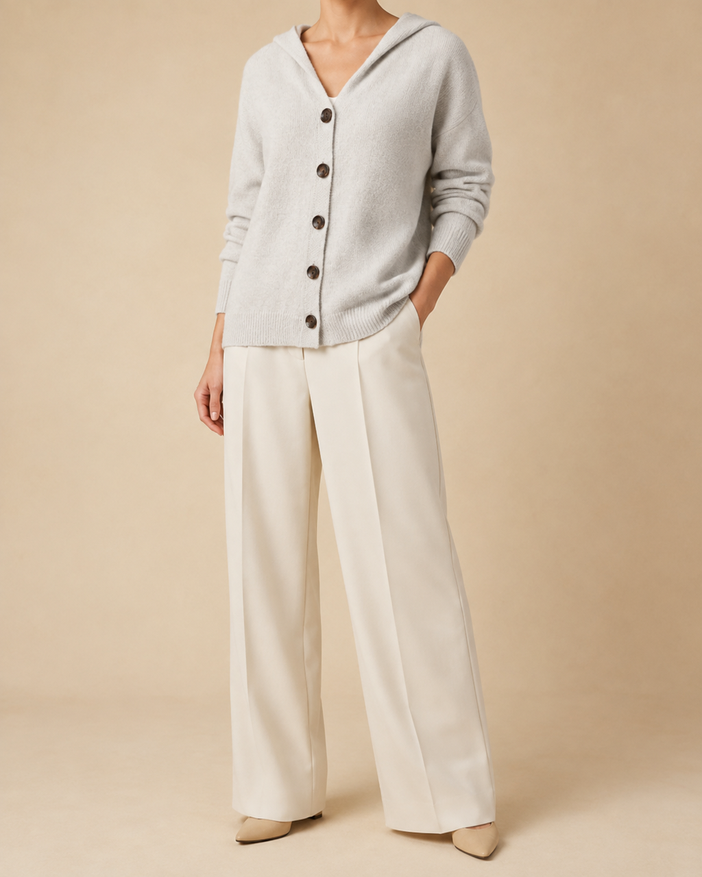 Women's Hooded Cardigan | Button Up V Neck Soft Knit Sweater