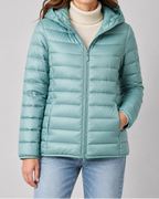 Women's Puffer Jacket | Hooded Lightweight Quilted Zip Up Coat