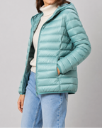 Women's Puffer Jacket | Hooded Lightweight Quilted Zip Up Coat