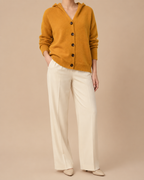 Women's Hooded Cardigan | Button Up V Neck Soft Knit Sweater