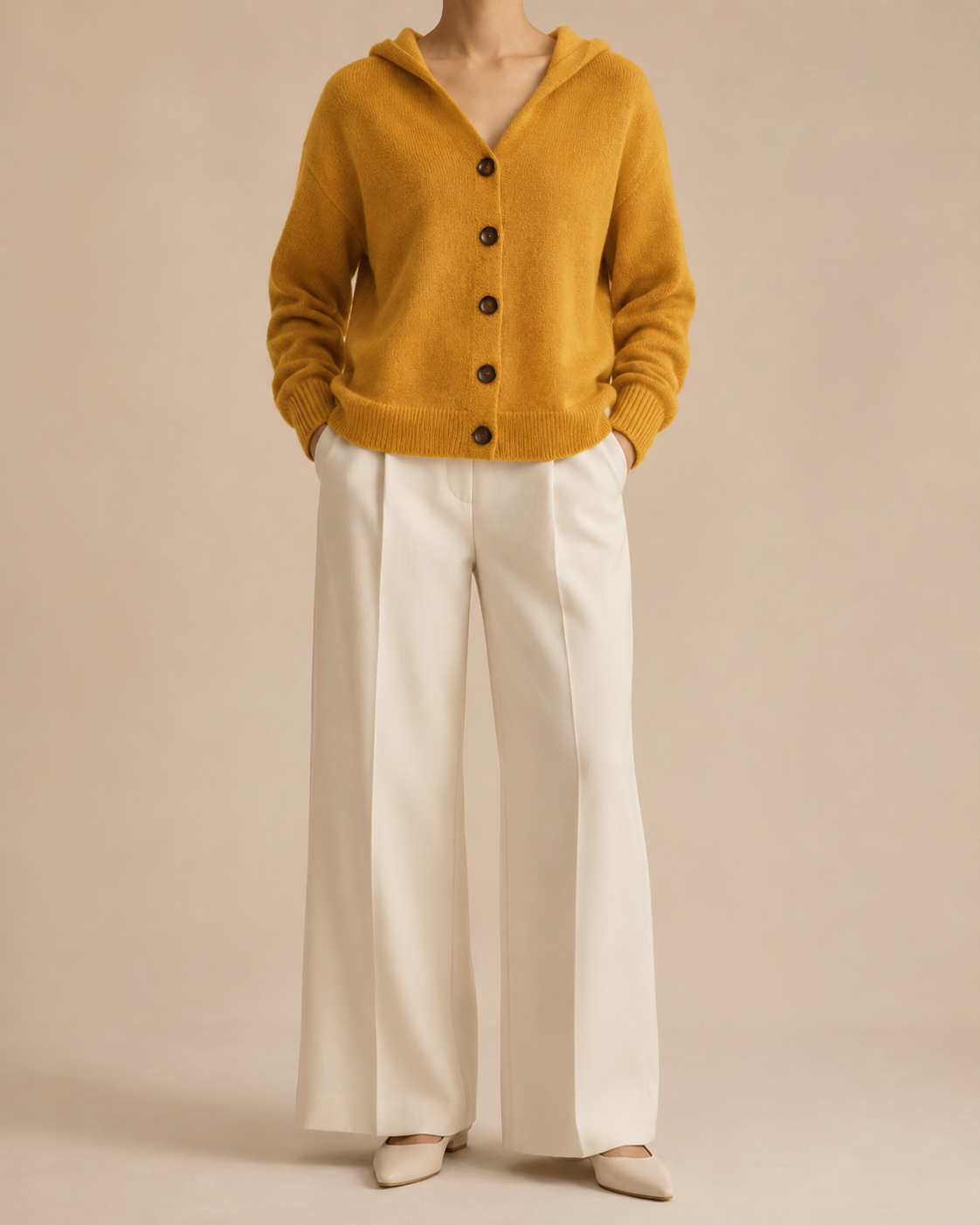 Women's Hooded Cardigan | Button Up V Neck Soft Knit Sweater