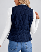 Women's Quilted Gilet with Fleece Lining and Button Front