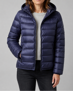 Women's Puffer Jacket | Hooded Lightweight Quilted Zip Up Coat