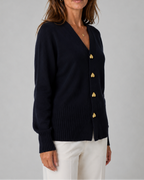 Women's V Neck Heart Button Up Knit Cardigan