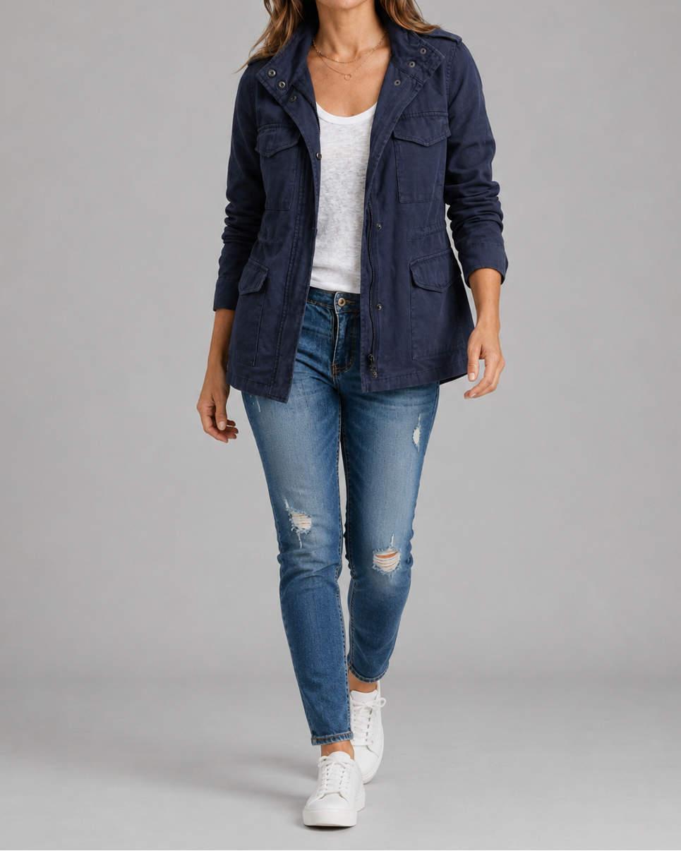Women's Lightweight Zip Up Utility Jacket