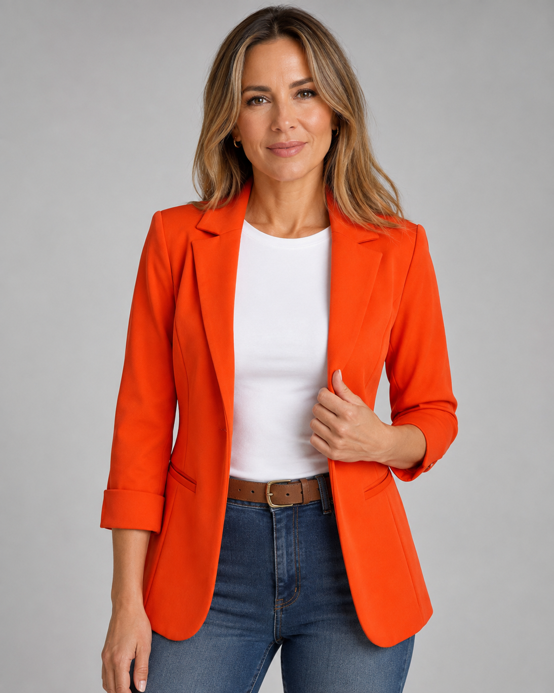 Women's Open Front Blazer | Notch Lapel Long Sleeve Tailored Jacket