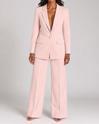 Women's Tailored Trouser Suit | Single Breasted Blazer & Wide Leg Two Piece Set