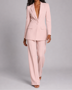 Women's Tailored Trouser Suit | Single Breasted Blazer & Wide Leg Two Piece Set