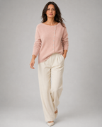 Women's Soft Knit Cardigan | Asymmetric Button Up Round Neck