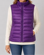 Women's Padded Gilet | Lightweight Stand Collar Zip Up Quilted Vest