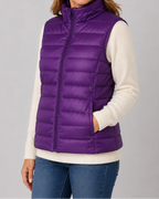 Women's Padded Gilet | Lightweight Stand Collar Zip Up Quilted Vest