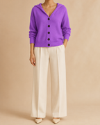 Women's Hooded Cardigan | Button Up V Neck Soft Knit Sweater