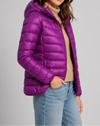 Women's Puffer Jacket | Hooded Lightweight Quilted Zip Up Coat