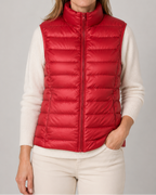 Women's Padded Gilet | Lightweight Stand Collar Zip Up Quilted Vest