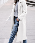 Women's Oversized Trench Coat | Button Up Wide Lapel Longline Coat