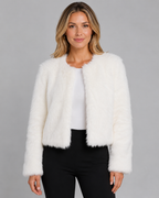 Women's Cropped Faux Fur Jacket