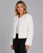 Women's Cropped Faux Fur Jacket