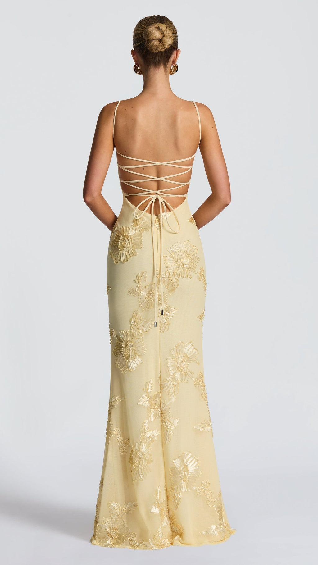 Women's Floral Corset Maxi Dress | Spaghetti Strap Mermaid Wedding Gown