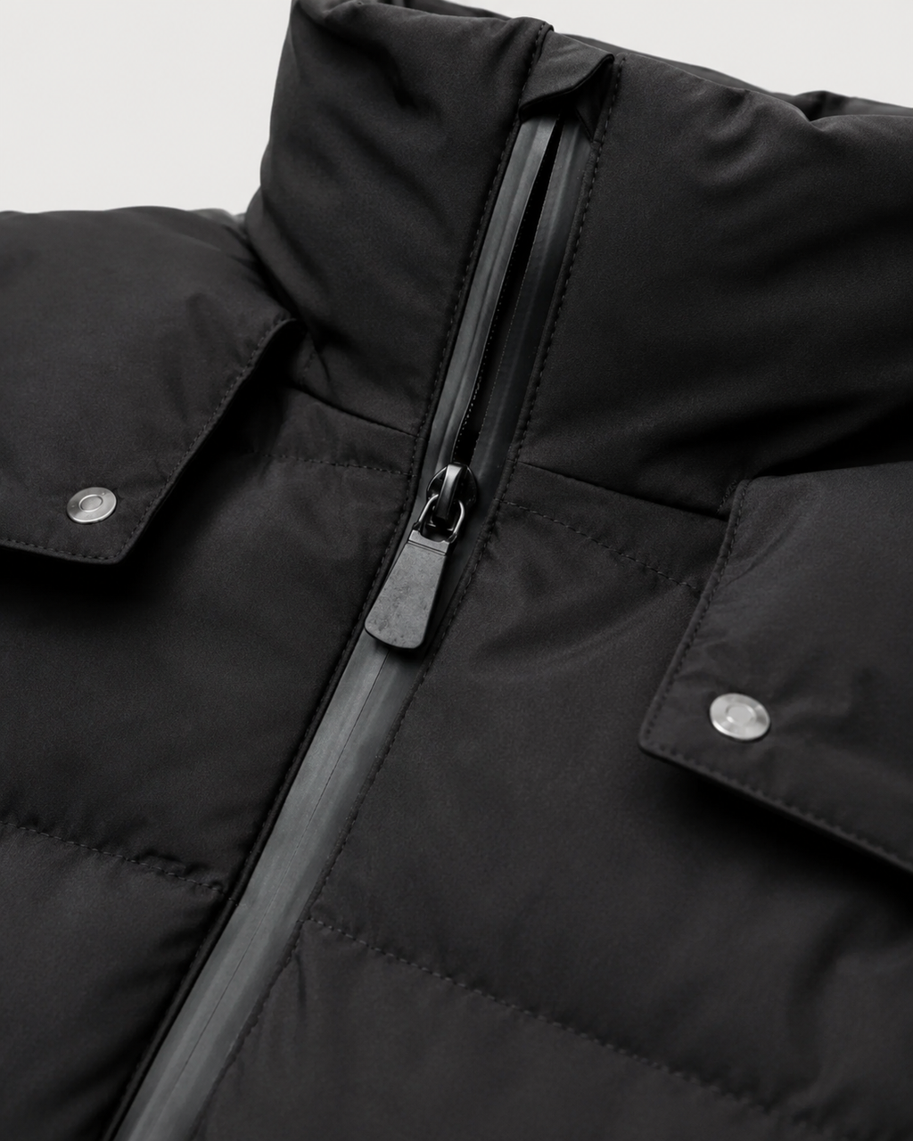 Women's Hooded Belted Puffer Jacket with Zip Pockets - Black
