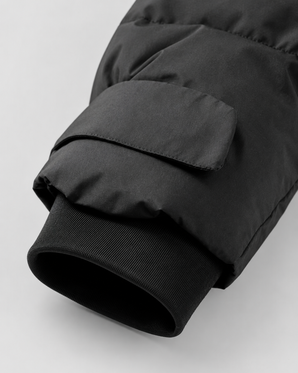 Women's Hooded Belted Puffer Jacket with Zip Pockets - Black