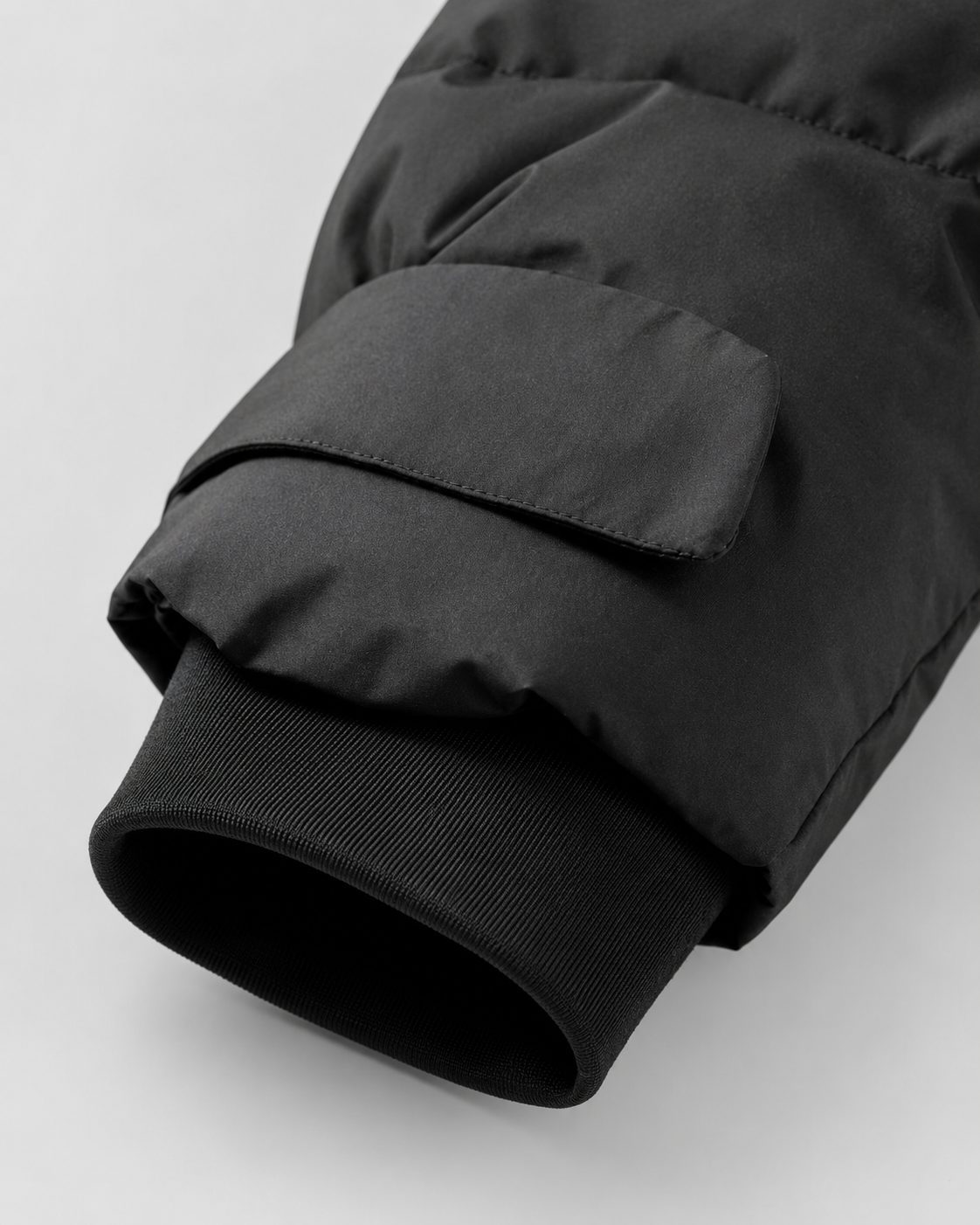 Women's Hooded Belted Puffer Jacket with Zip Pockets - Black