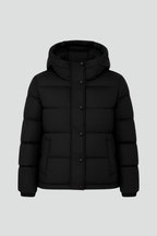 Women's Insulated Padded Jacket with Zip Front - Black