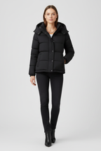Women's Insulated Padded Jacket with Zip Front - Black