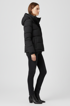 Women's Insulated Padded Jacket with Zip Front - Black