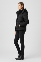 Women's Insulated Padded Jacket with Zip Front - Black