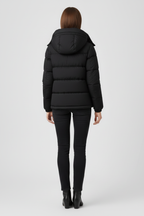 Women's Insulated Padded Jacket with Zip Front - Black
