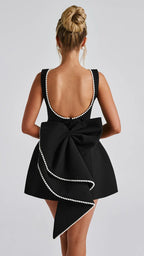 Women's Mini Dress | Sleeveless Bow Back Fit and Flare Party Skater